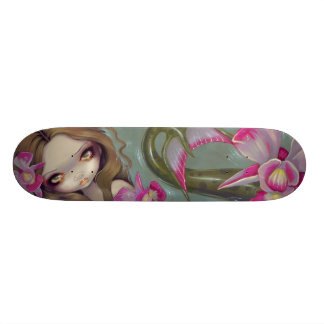 Delicate Orchid Mermaid SKATEBOARD fantasy art Deck