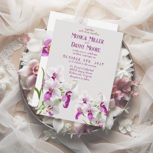Delicate Orchids Daytime Wedding Invitation