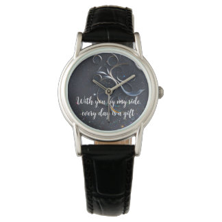 Delicate ornaments in blue watch
