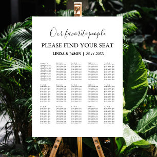 Delicate Our Favorite People Wedding Seating Chart Foam Board