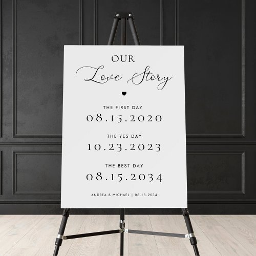 Delicate Our Love Story Wedding Engagement Sign