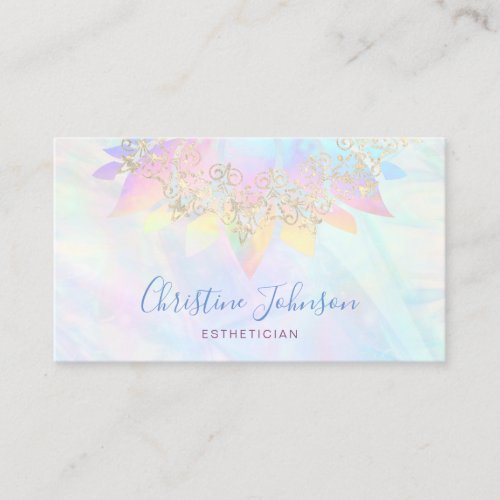 delicate pale lotus flower skincare beauty salon business card