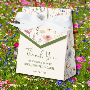 Delicate Pastel Boho Floral Baby Shower Favor Boxes