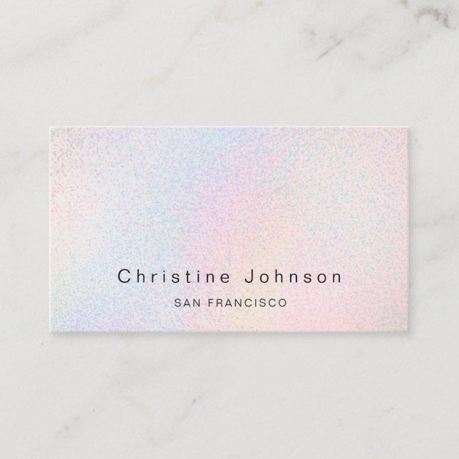 delicate pastel FAUX iridescent effect Business Card (Front)