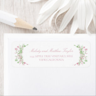 Delicate Pastel French Flora Wedding Label
