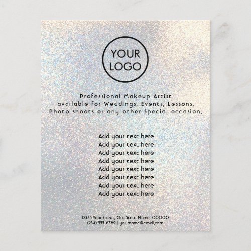 delicate pastel glitter beauty salon flyer