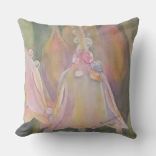 DELICATE PASTEL MEDITERRANEAN BELL FLOWERS PATIO OUTDOOR PILLOW