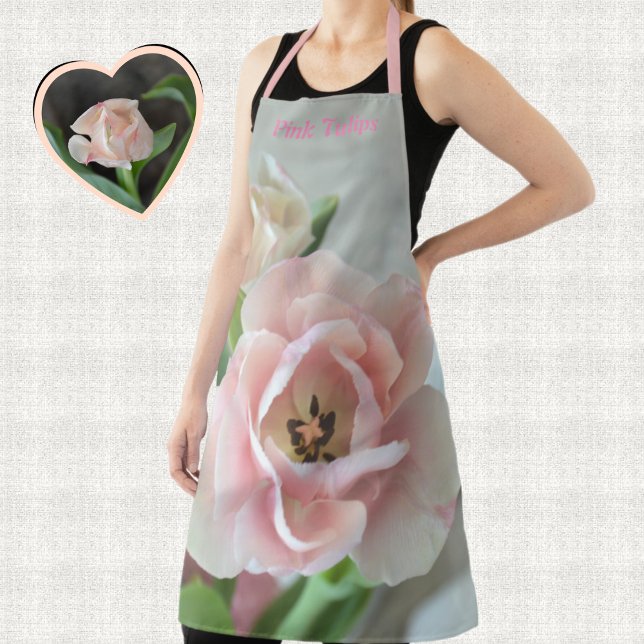 Delicate Pastel Pink Tulips  Apron (Creator Uploaded)