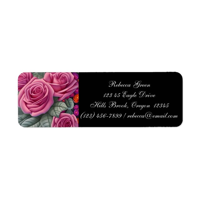 Delicate Pastel Pink Wedding Roses  Label (Front)