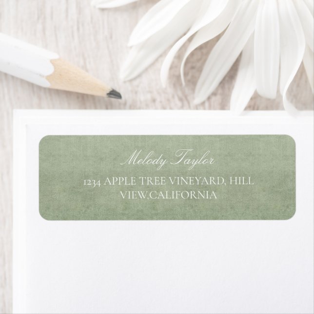 Delicate Pastel Sage Green  Wedding  Label (Insitu)
