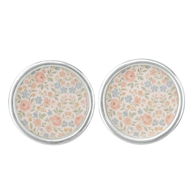 Delicate Pastel Spring  Cufflinks (Front)
