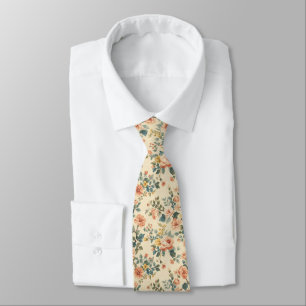 Delicate Pastel Spring floral pattern Neck Tie