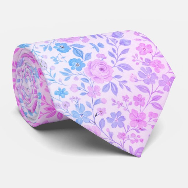  Delicate Pastel Spring  Neck Tie (Rolled)