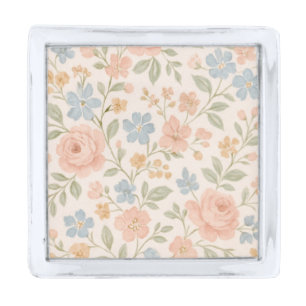 Delicate Pastel Spring Silver Finish Lapel Pin