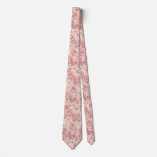 Delicate Pastel watercolor floral summer pattern Neck Tie