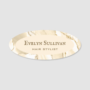 Delicate Peach Agate Name Tag