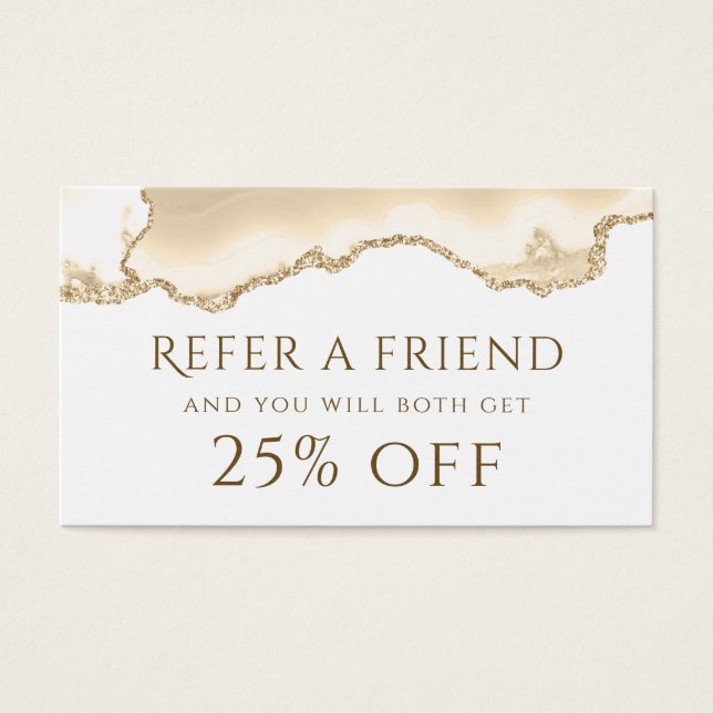 Delicate Peach Agate Referral Card (Front)