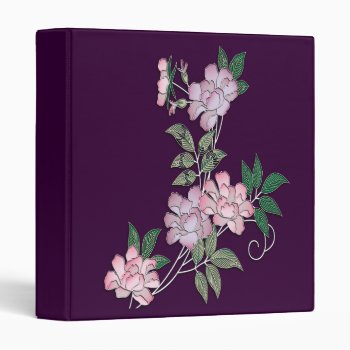 Delicate Peonies Elegant Floral Pattern Binder by YANKAdesigns at Zazzle