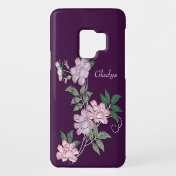 Delicate Peonies Elegant Floral Pattern With Name Case-mate Samsung Galaxy S9 Case by YANKAdesigns at Zazzle