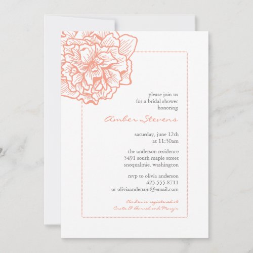 Delicate Peony Shower/Party Invitation