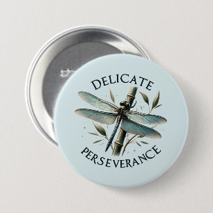 Delicate Perseverance - Artistic Dragonfly Button