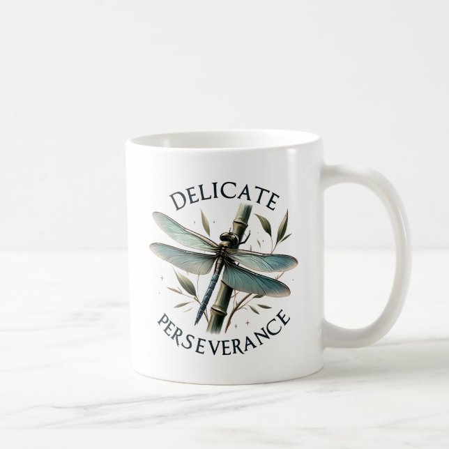 Delicate Perseverance - Artistic Dragonfly Coffee Mug (Right)
