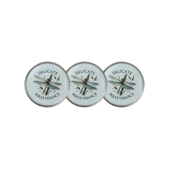 Delicate Perseverance - Artistic Dragonfly Golf Ball Marker (3 Up)
