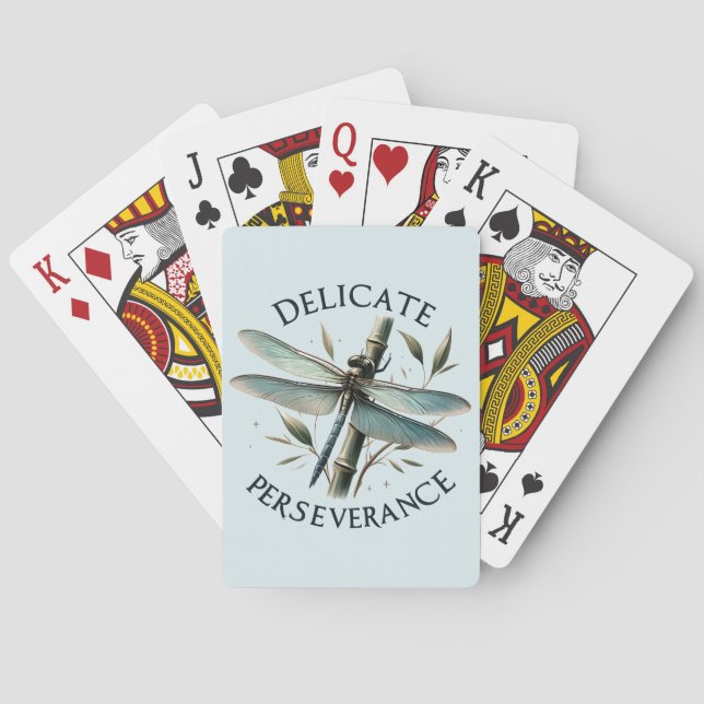 Delicate Perseverance - Artistic Dragonfly Poker Cards (Back)