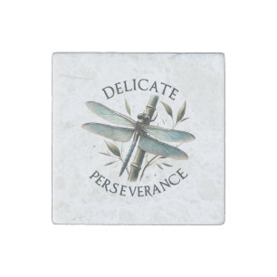 Delicate Perseverance - Artistic Dragonfly Stone Magnet