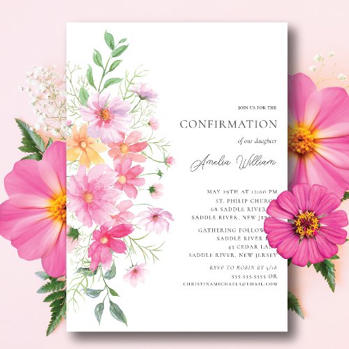 Delicate Petals Confirmation Invitation