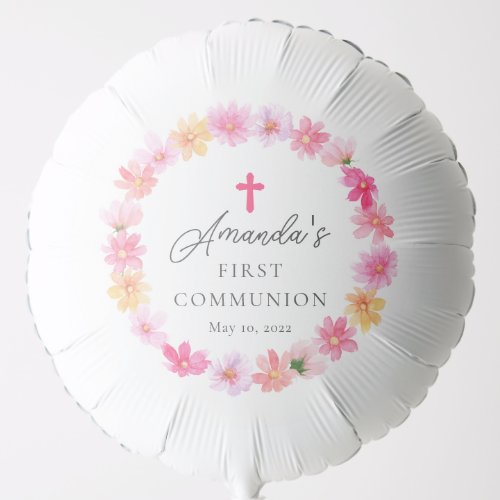 Delicate Petals First Holy Communion  Balloon
