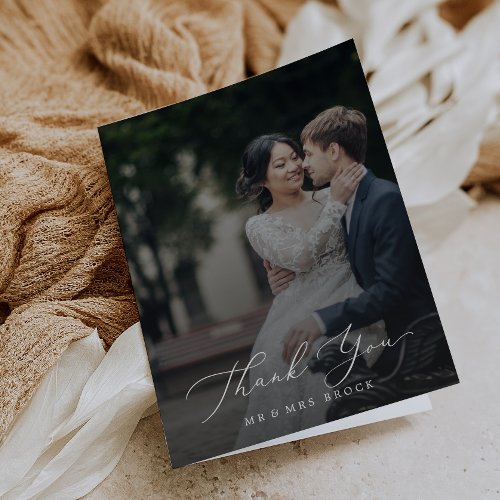 Delicate Photo Overlay Template Thank You Card