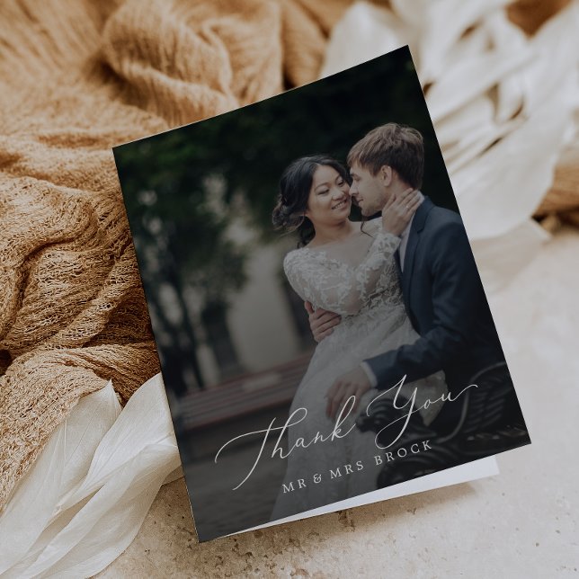 Delicate Photo Overlay Template Thank You Card (Creator Uploaded)