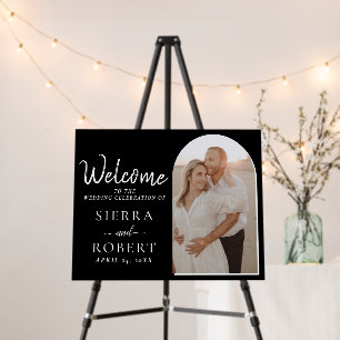 Delicate Photo Wedding Welcome Sign Foam Board