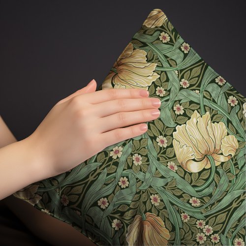 Delicate Pimpernel Green  Cream Pattern Morris Pillow Case