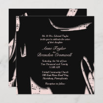 Delicate Pink Abstract Music Wedding Invitation