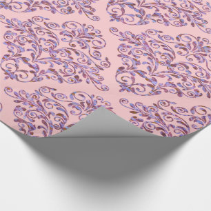Delicate Pink Ambrosia Elegant Royal Damask Wrapping Paper