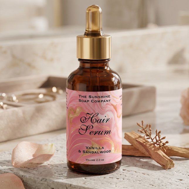 Delicate Pink and Gold Dropper Bottle Label (Creator Uploaded)