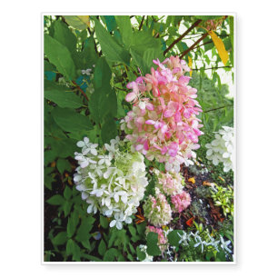 Delicate Pink and White Hydrangea Temporary Tattoos