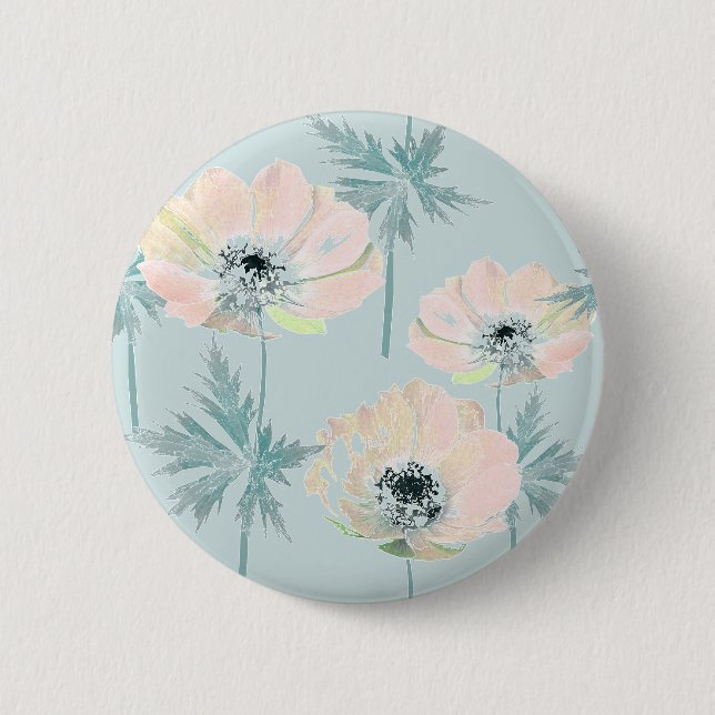 Delicate pink anemones . button (Front)