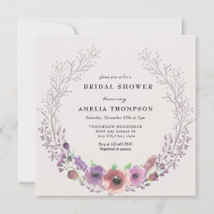 Delicate Pink Baby Breath Floral Bridal Shower Invitation