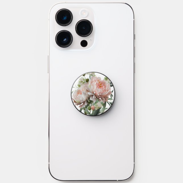 Delicate Pink Blush Peony PopSocket (Front)