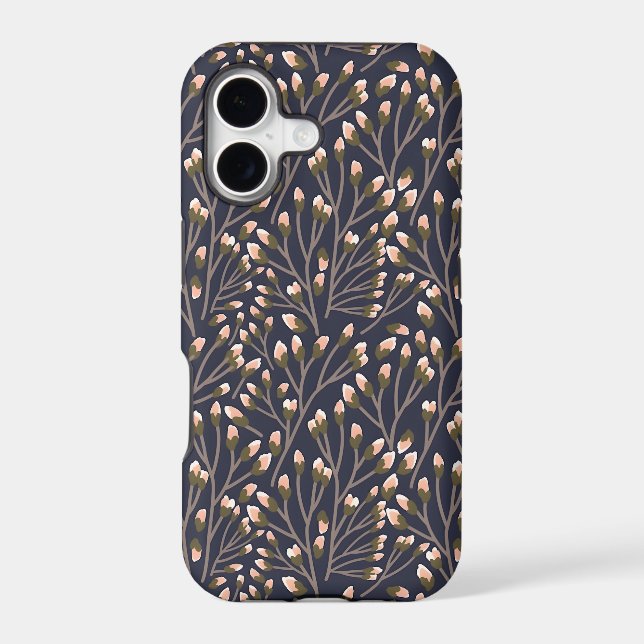 Delicate Pink Buds on Brown Branches iPhone Case (Back)