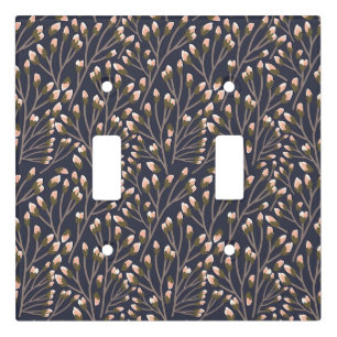 Delicate Pink Buds on Brown Branches Light Switch Cover