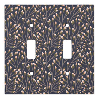 Delicate Pink Buds on Brown Branches Light Switch Cover
