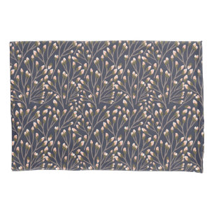 Delicate Pink Buds on Brown Branches Pillow Case