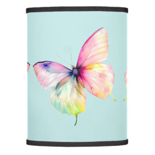 Delicate Pink Butterfly in Pastel Rainbow Colors Lamp Shade