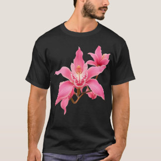 Delicate Pink Cymbidium Orchid Close-Up Shapes T-Shirt