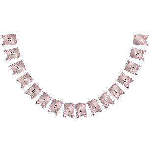 Delicate Pink Floral Bunting Flag