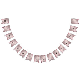 Delicate Pink Floral Bunting Flag